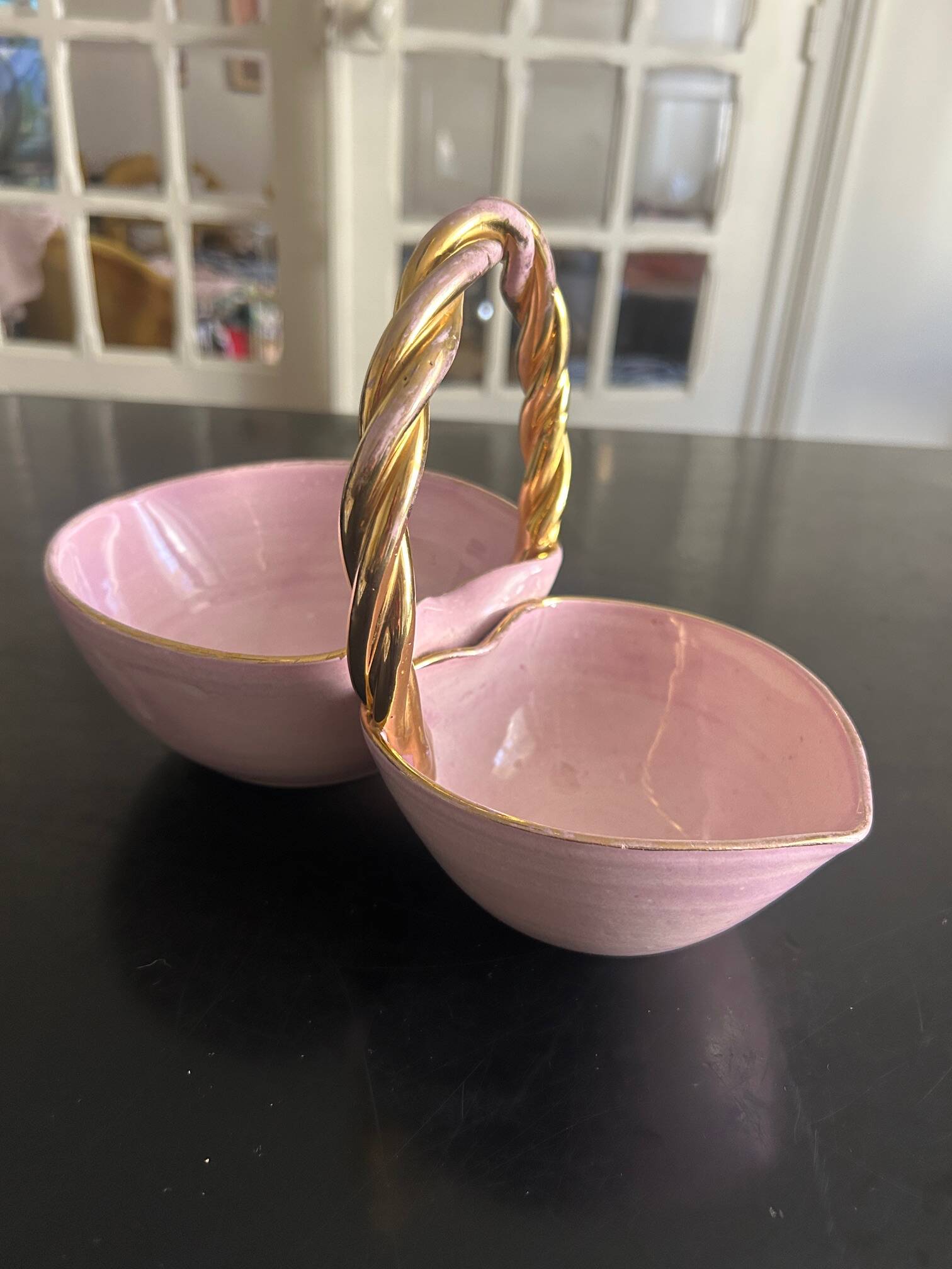 heart-shaped pocket dish in earthenware from Louviers