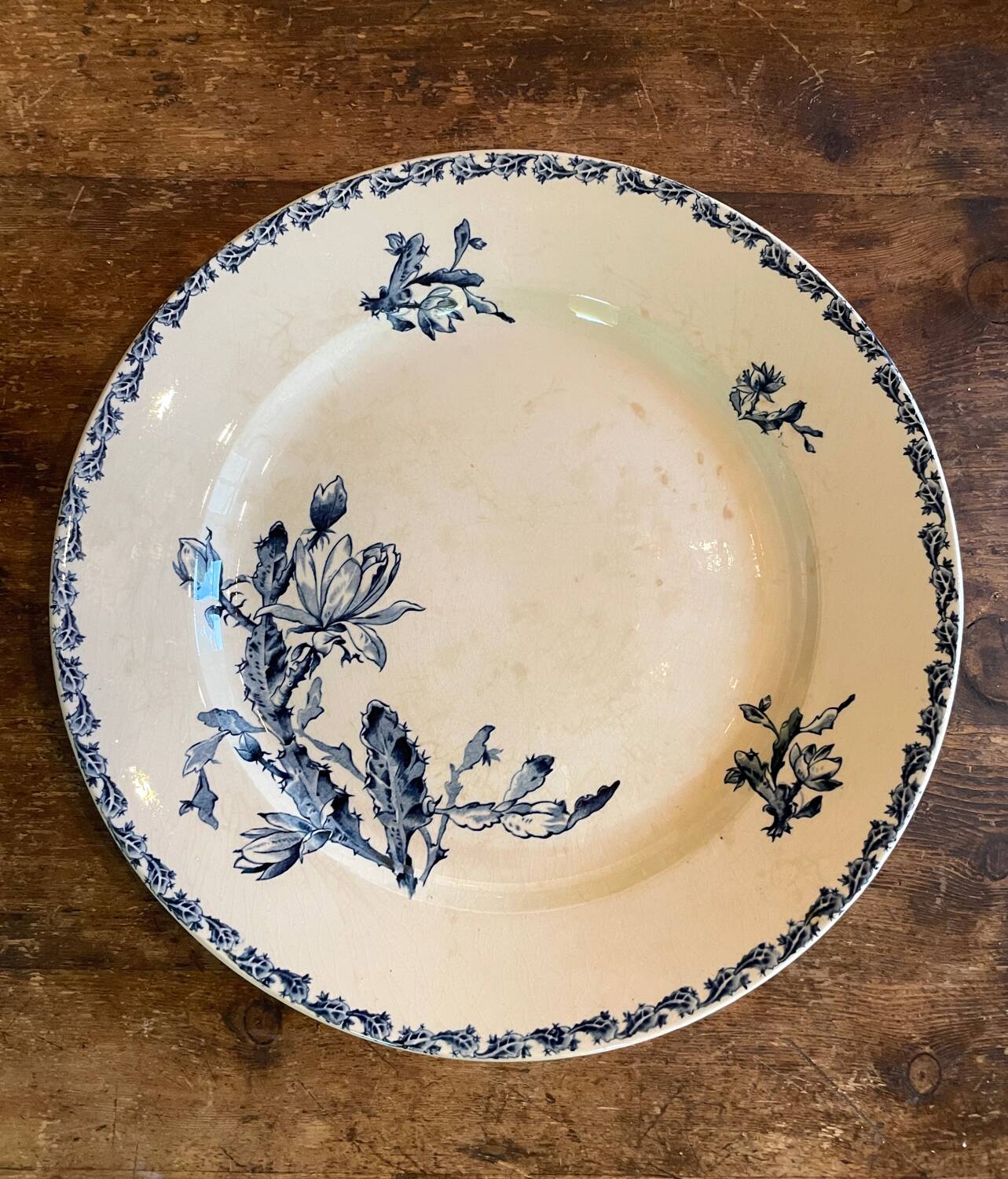 Large Terre de Fer “Cactus” Gien dish