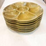 Set of 8 Gien oyster plates