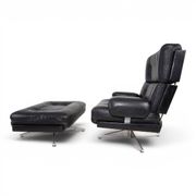 Howard Keith Kohinoor Leather Armchair with Ottoman for HK Furniture, 1970
