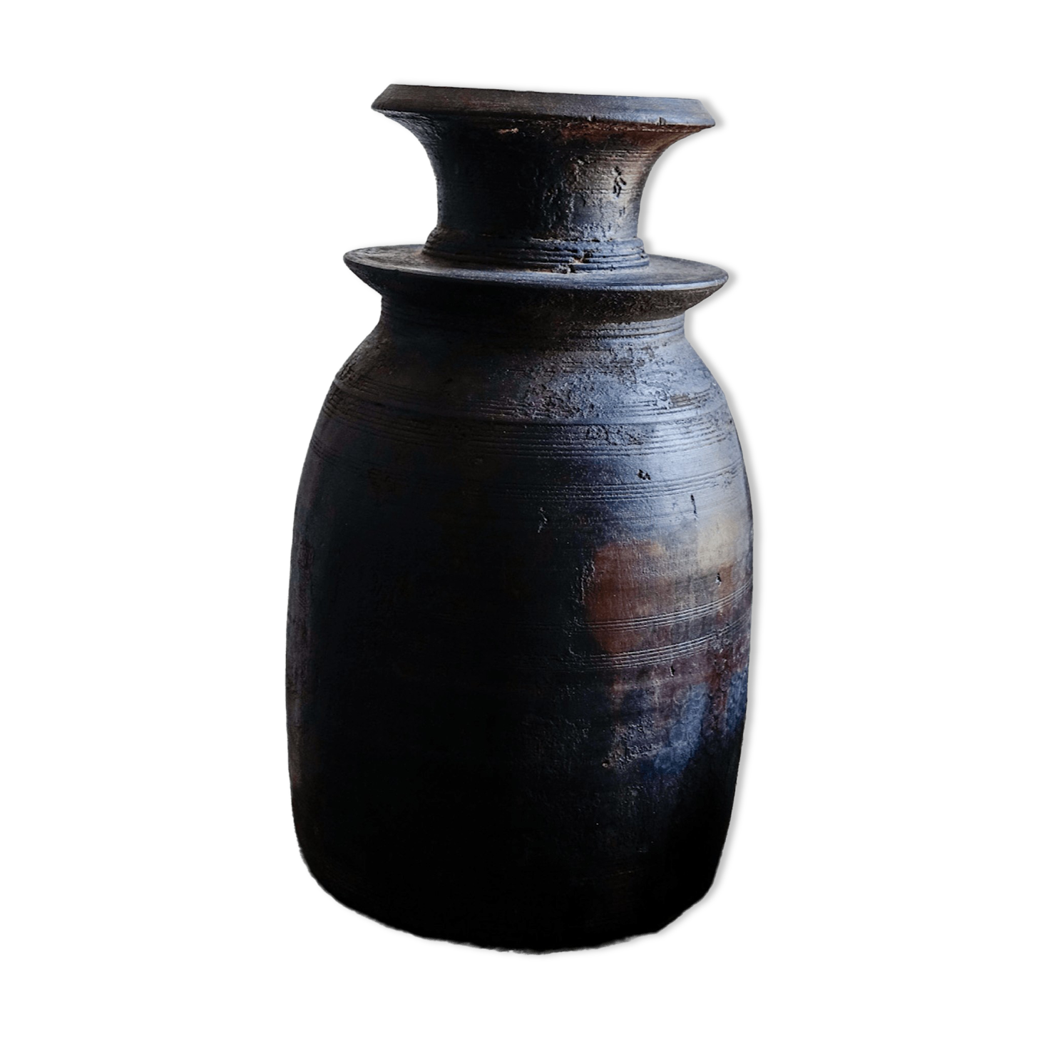 Large wooden Himachal pot n°3 (with lid)