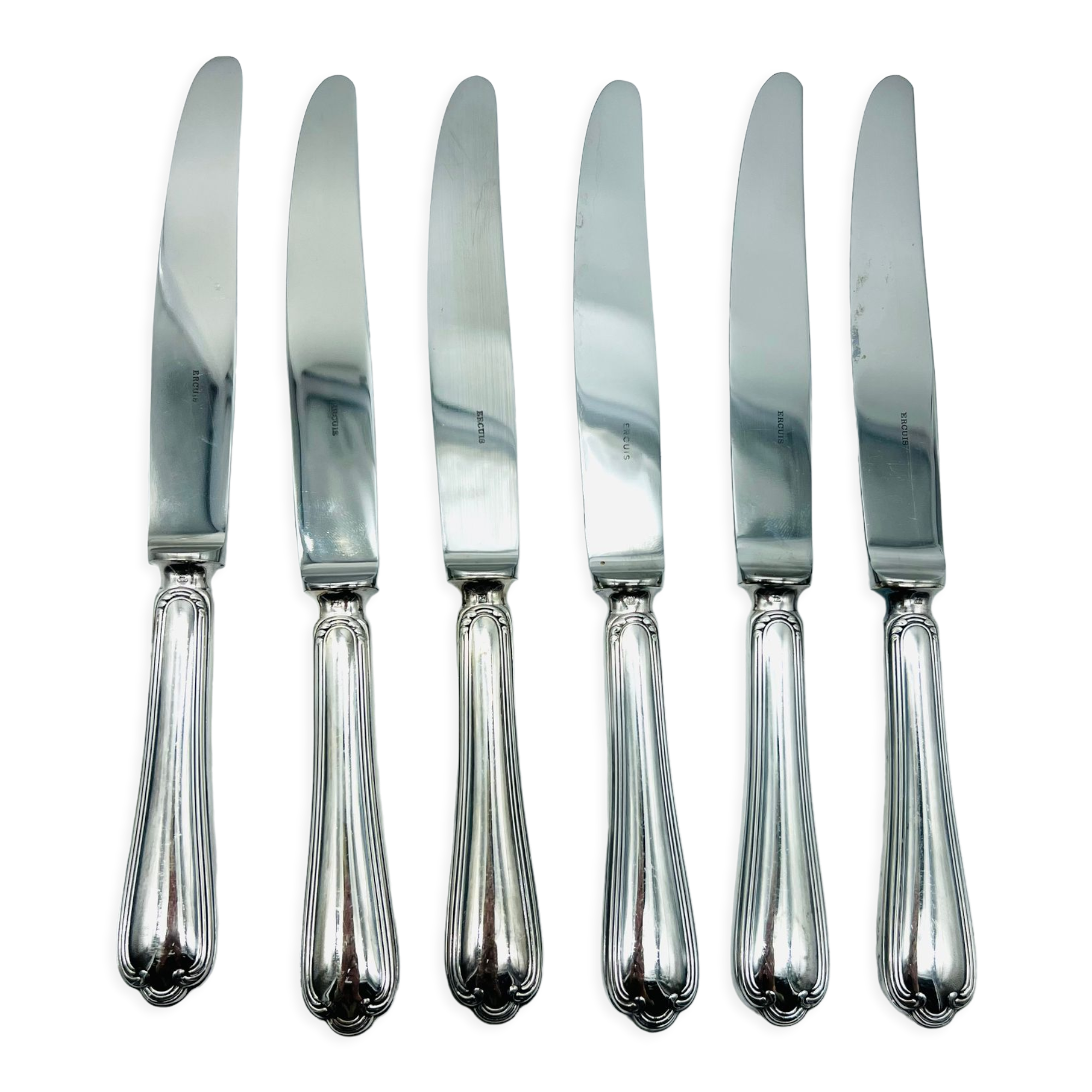 Ercuis 6 spoons dessert model sully silver metal