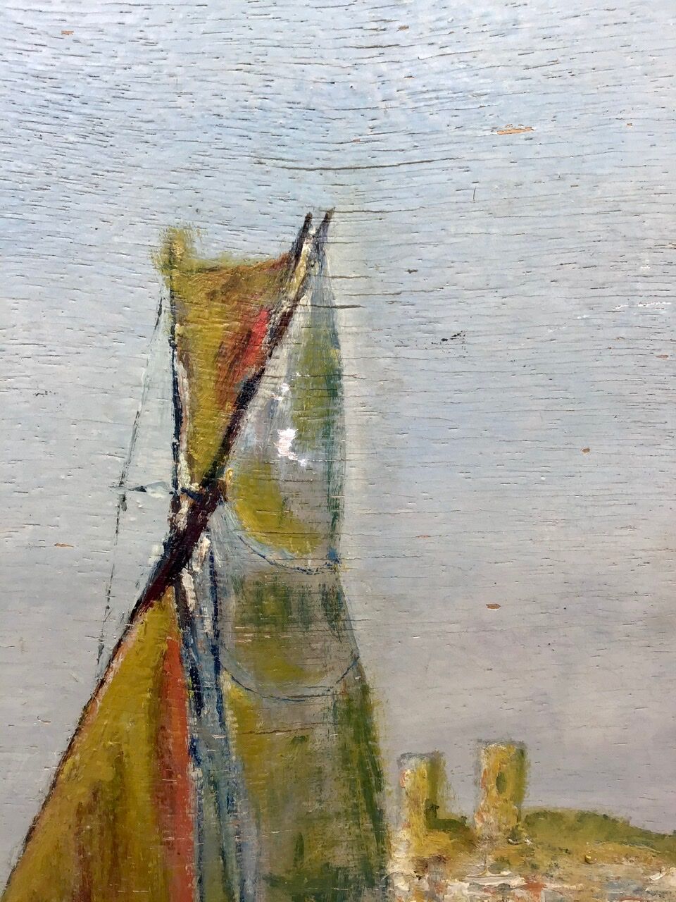 Old painting, sailboat, signed lower right, 70s/80s