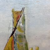 Old painting, sailboat, signed lower right, 70s/80s