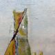 Old painting, sailboat, signed lower right, 70s/80s