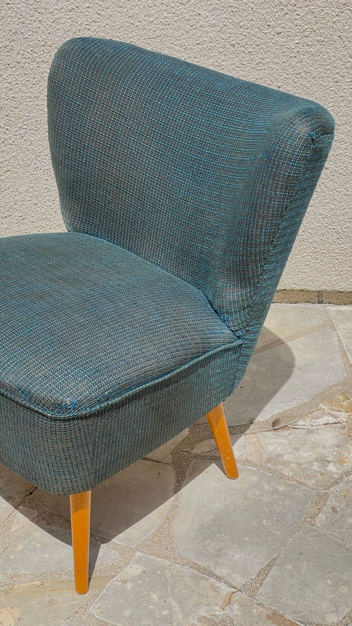 Midnight blue vintage cocktail chair