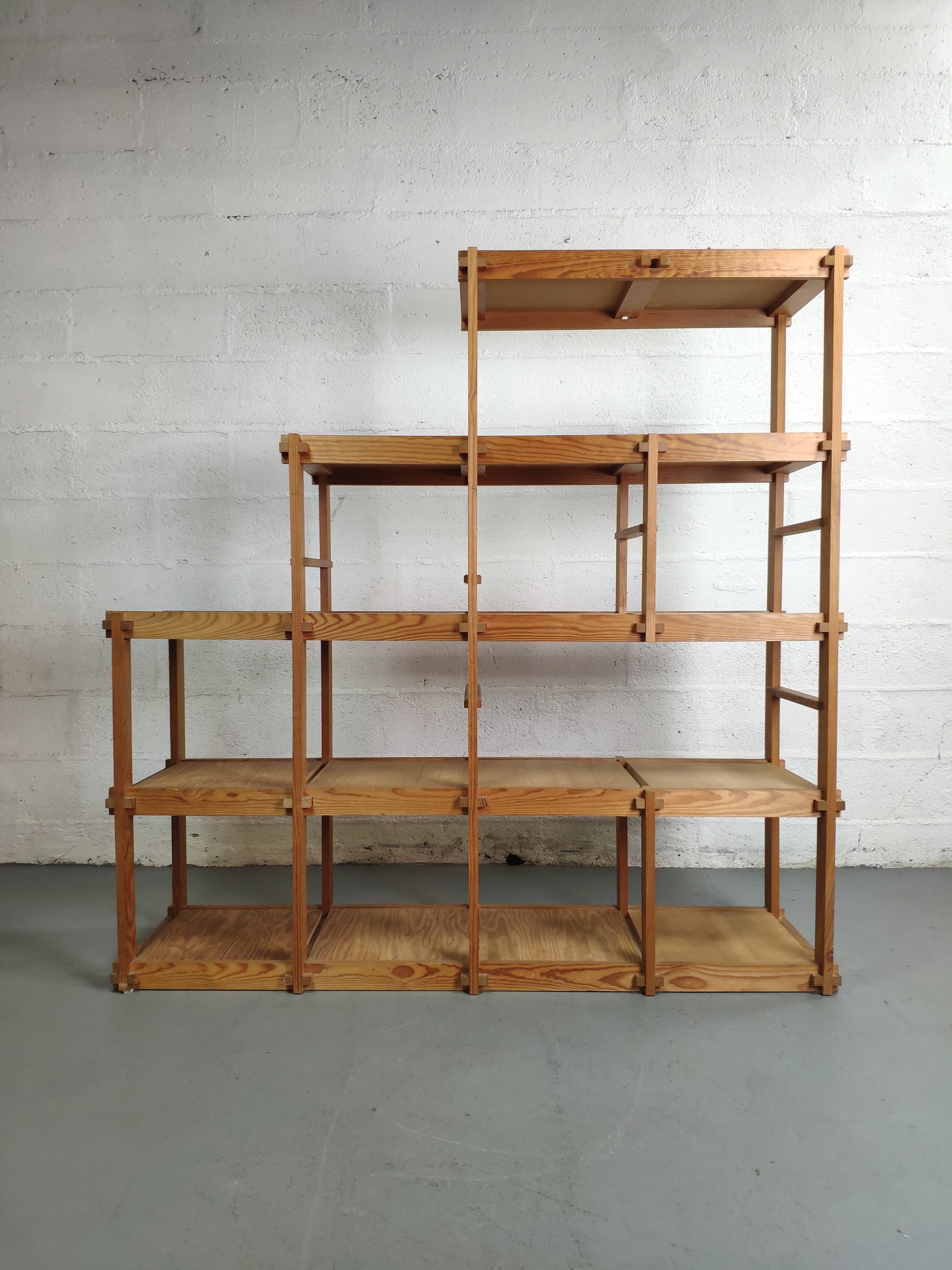 Pine staircase shelf design bauhaus circa 80