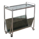 Aluminum and glass side table 1970