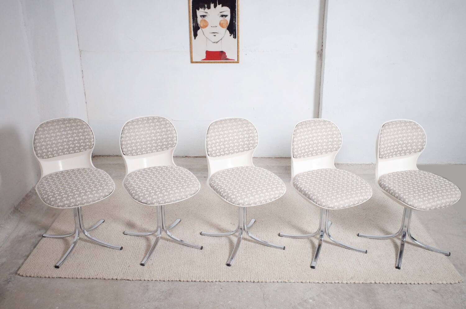 5 x chaises Giroflex 7105 Space Age