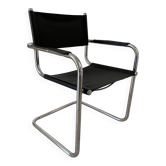 Fauteuil Cantilever style Bauhaus chrome moderniste vintage