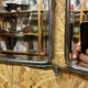 Vintage beveled barber triptych mirror from the 1950s