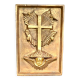 19th century carved gilded wood church panel