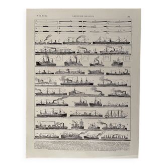 Lithograph on ships and ships - 1920