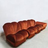 Vintage Italian design modular sofa 'Burnt orange'