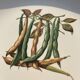 Fireproof porcelain serving dish Gien France botanical pattern