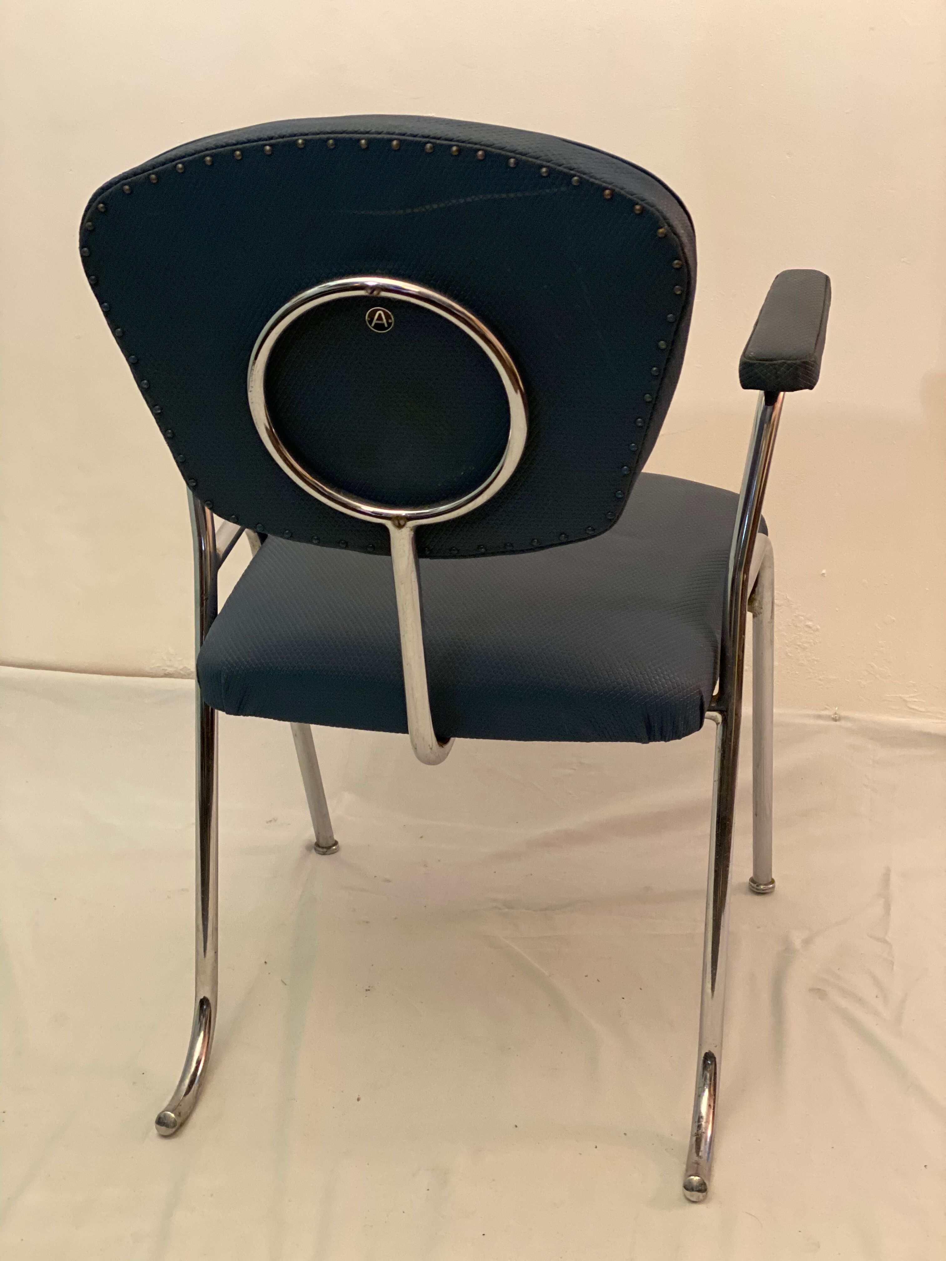 Industrial tubular art deco chair