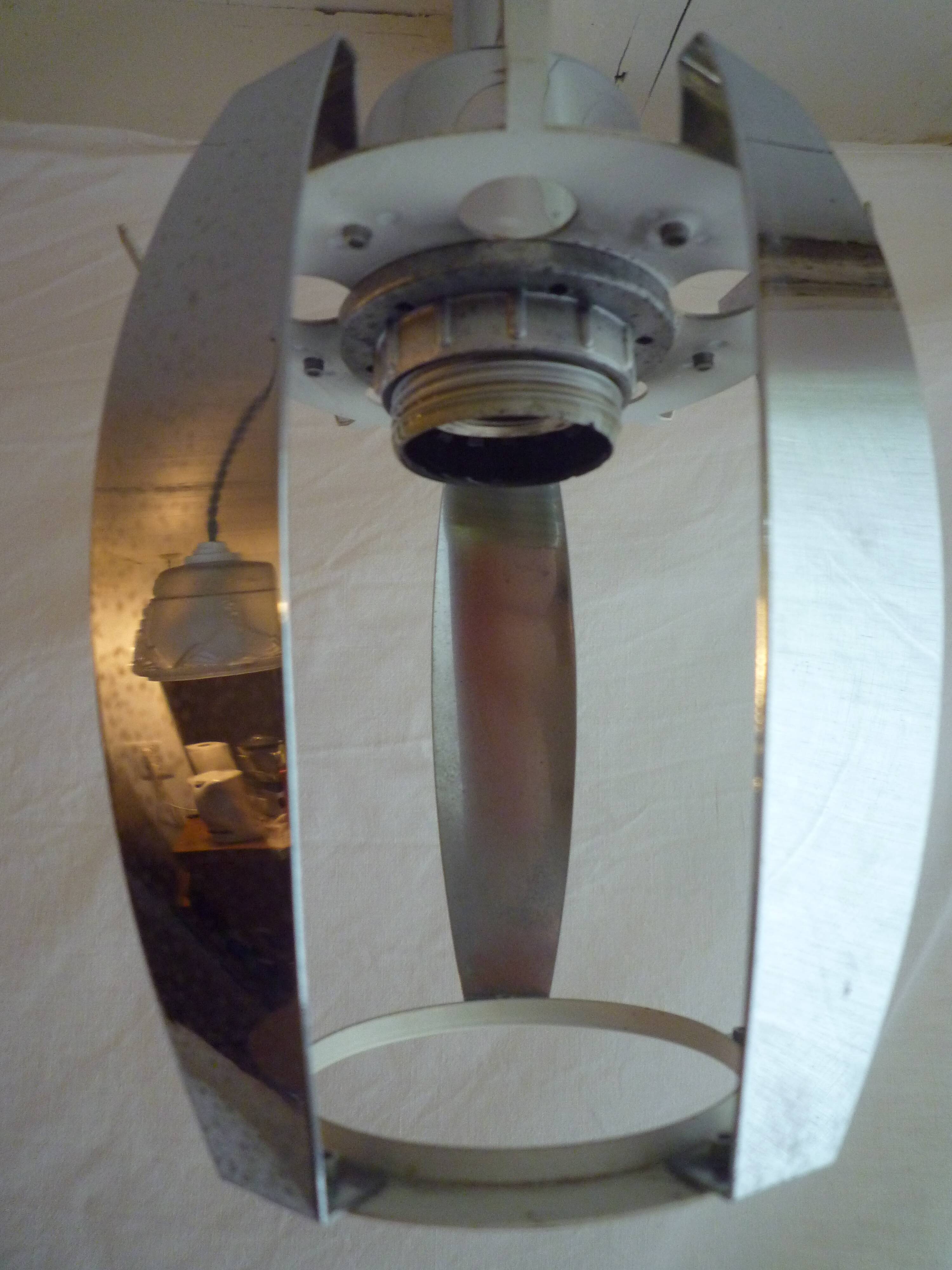 Space Age in chrome metal hanging lamp