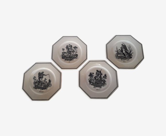 4 assiettes villeroy et boch octogonales