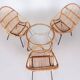 Art Deco Seating Set in Rattan & Steel attributed to Alan Fuchs, 1940s, Set of 4
