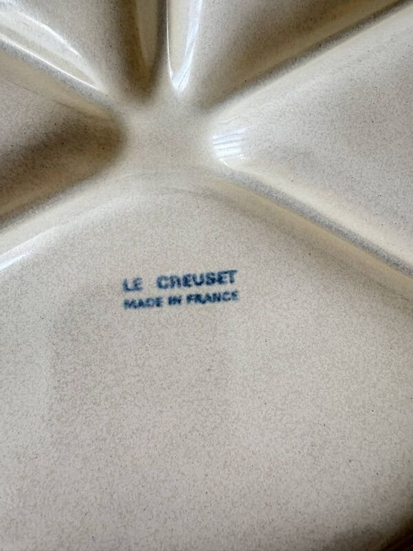 5 assiettes à fondue vintage beige Le Creuset
