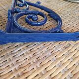 Pair of blue wrought iron shelf brackets
