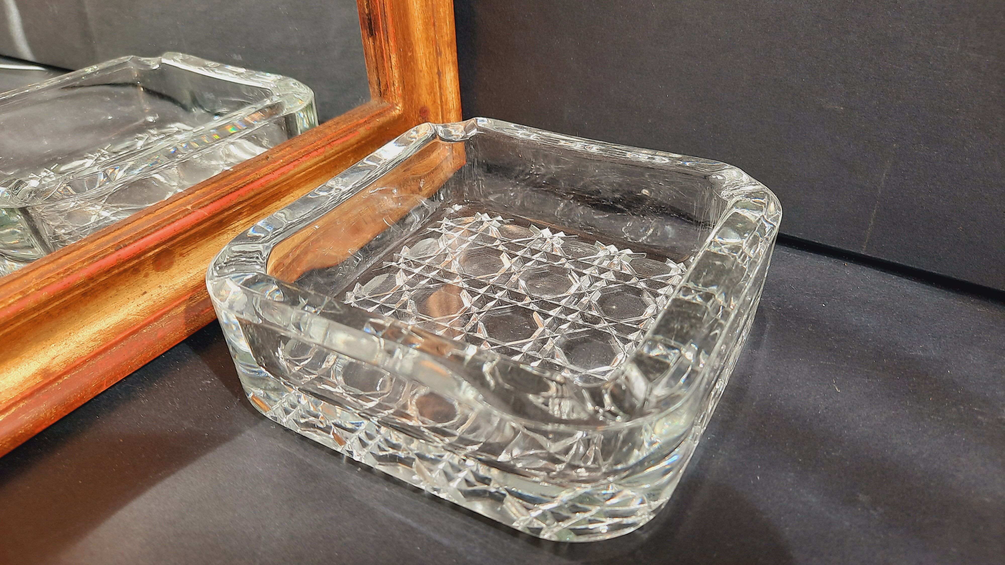 Lot 3 vide-poches verre ciselé