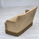 1970s, Danish 2-seater sofa, light green furniture velour.