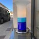 Lampe verre bleue design italien 1970