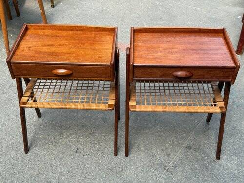Set of 2 modernist Danish teak bedside tables by Søren Rasmussen, 1964