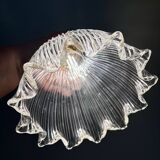 Elbow wall lamp with vintage holophane glass shade