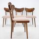 Ensemble de quatre chaises de salle à manger en hêtre restaurées des années 1950, Tchécoslovaquie