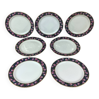 7 Assiettes à dessert porcelaine Limoges