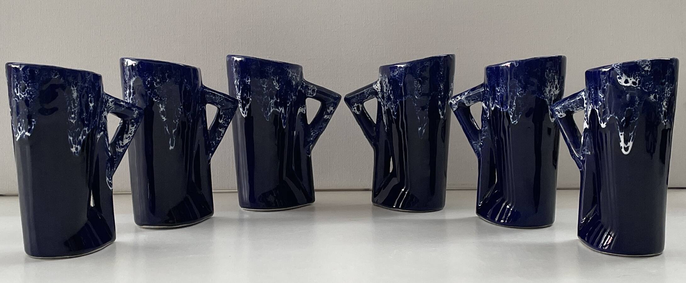 Ceramic orangeade service in ultramarine blue, workshop 59 - Vallauris -