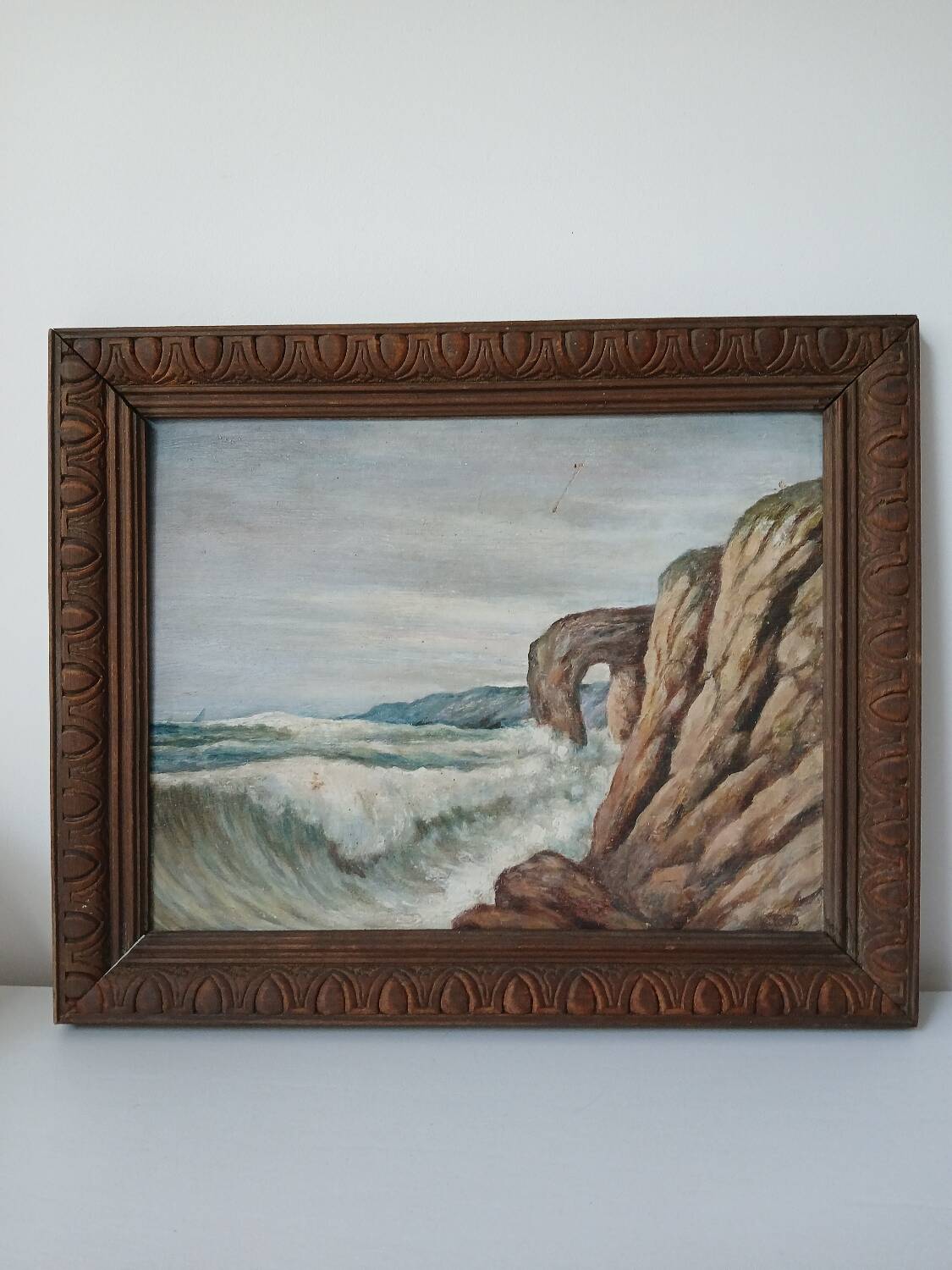 Painting on wood "seaside"