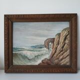 Painting on wood "seaside"