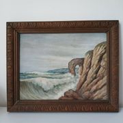 Painting on wood "seaside"