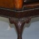 Chesterfield leather canapé in Georgian style with lion paw carved feet.