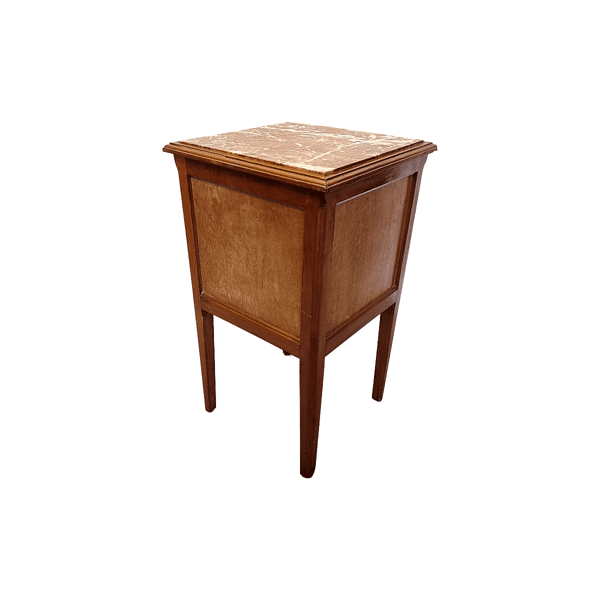 Table de chevet antique française avec plateau en marbre, début des années 1900.