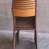 Series of 8 stackable vintage chairs