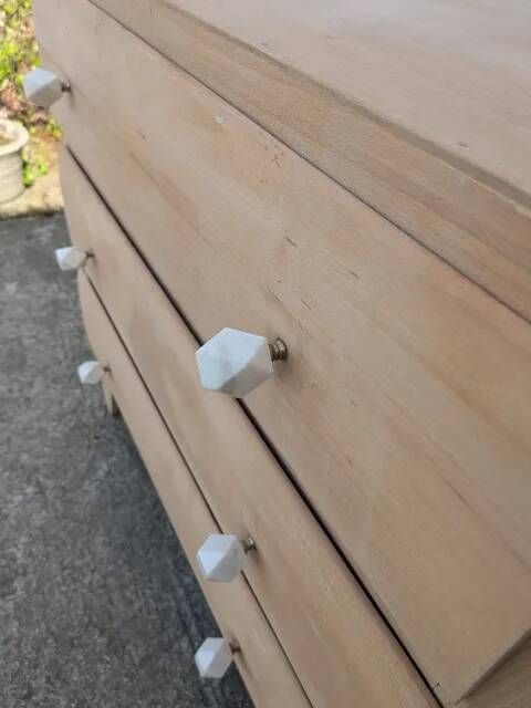 Natural wood chest of drawers