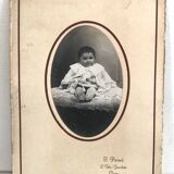 Oval Black and White Toddler Photo