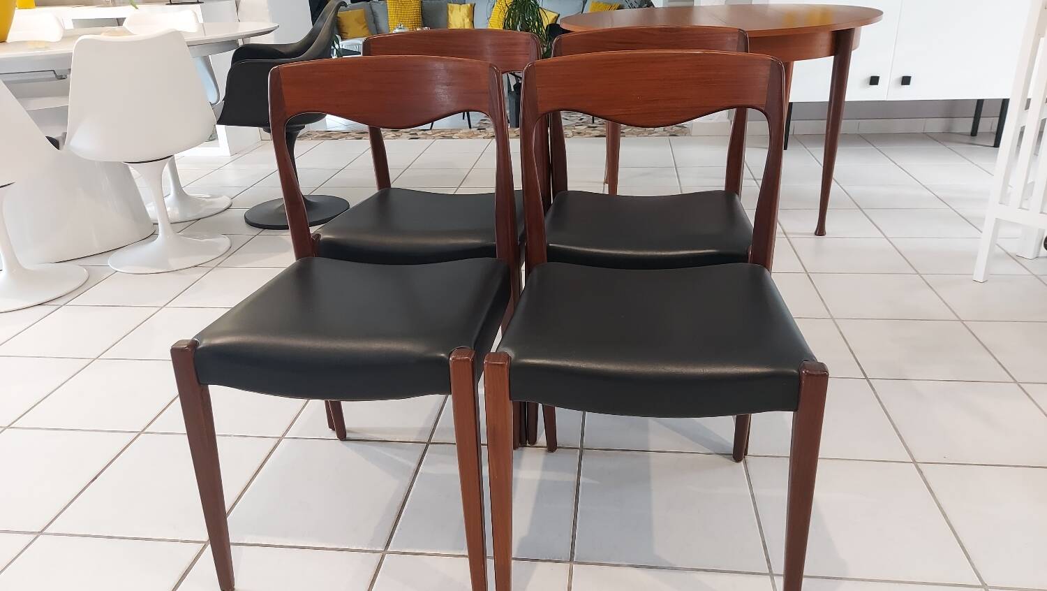 Set of 4 vintage Scandinavian teak chairs from the 1970s
