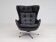 1970s, vintage danish swivel leather armchair, egg form, original condition