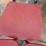 Set of 4 black and red compass foot chairs