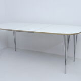 Danish Extendable Elliptical Dining Table by Haslev No 04, White