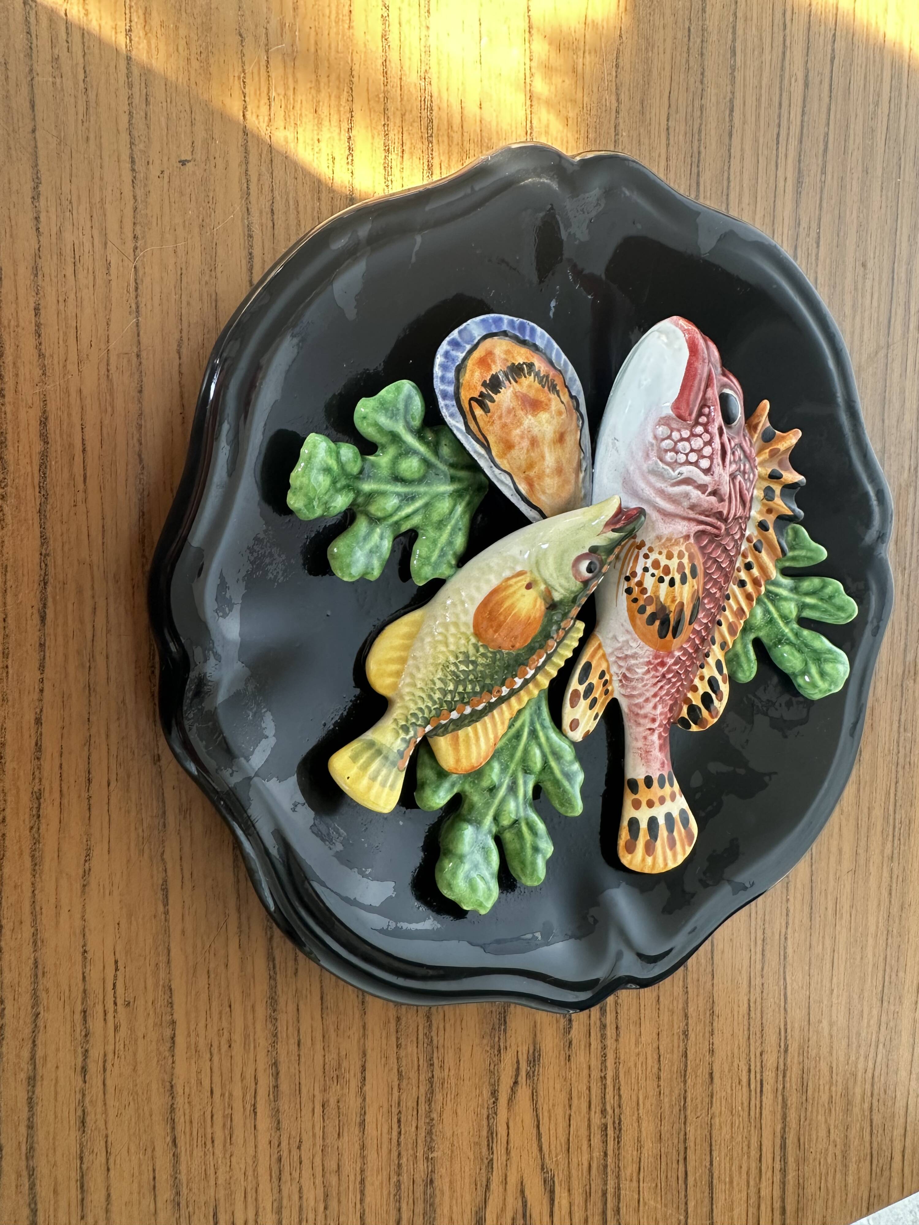 Palissy Vallauris majolica wall plate circa 1950