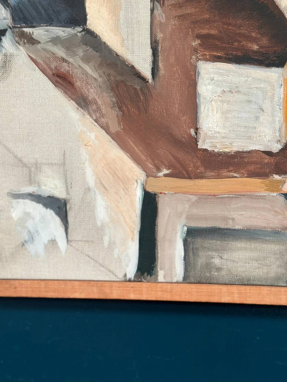 Original Swedish Oil on Canvas – “Komposition” by Arne Tengblad Vintage