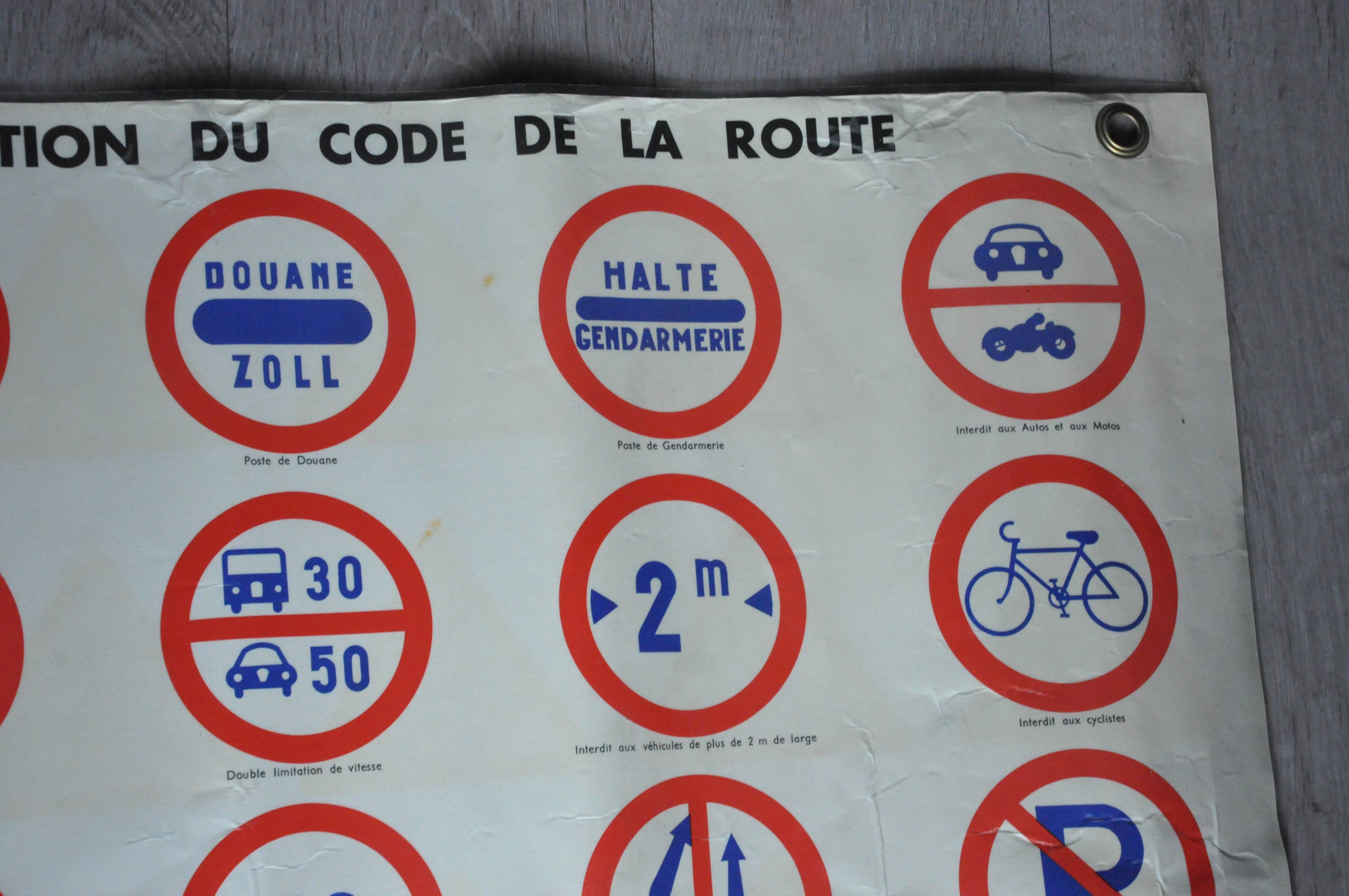 Old driving school poster highway code collection deco garage workshop