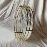 Vintage round tray in gold metal and mirror