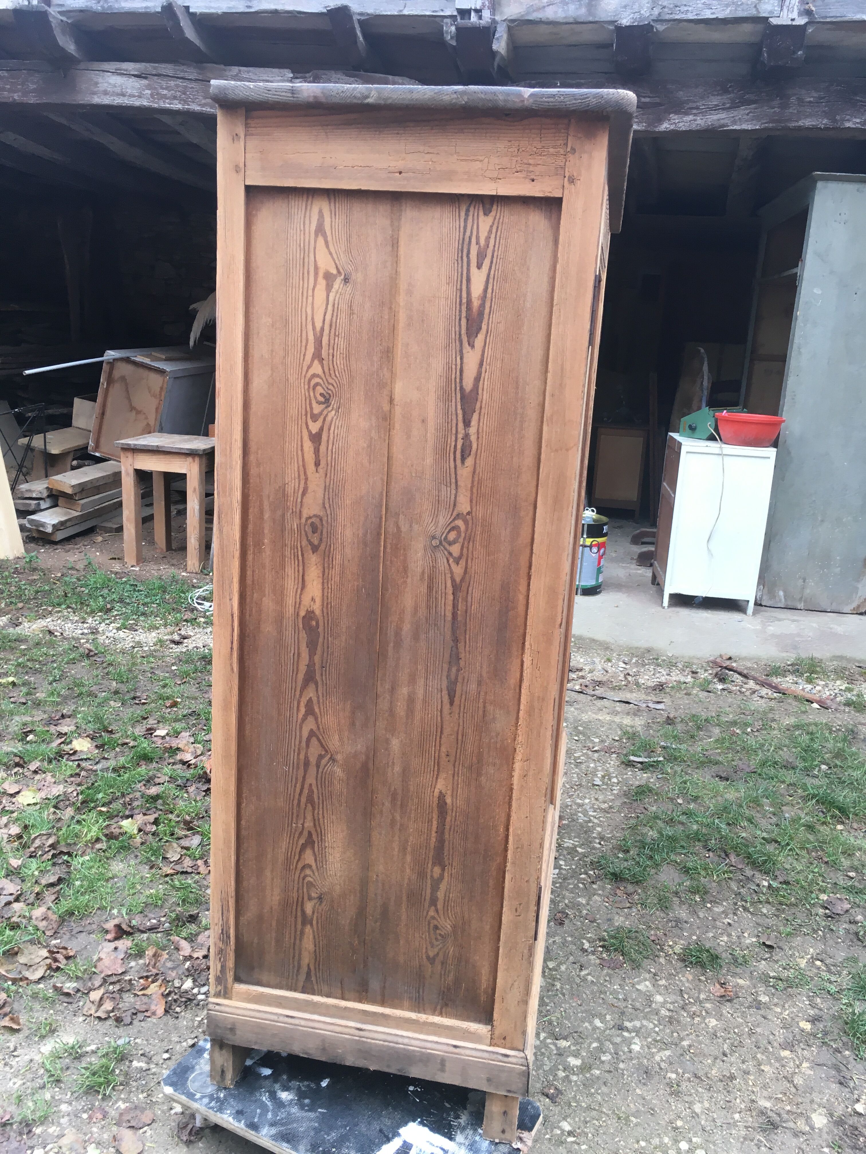 Wooden cabinet with interior doors